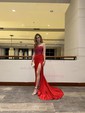 Mermaid Strapless Jersey Corset Prom Dresses With Beading