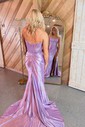 Mermaid Strapless Jersey Corset Prom Dresses With Beading
