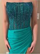 Mermaid Strapless Jersey Corset Prom Dresses With Beading