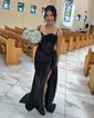 Sheath/Column Sweetheart Satin Corset Prom Dresses With Appliques