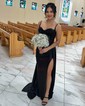 Sheath/Column Sweetheart Satin Corset Prom Dresses With Appliques