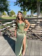 Sheath/Column Sweetheart Satin Corset Prom Dresses With Appliques