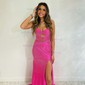 Mermaid Strapless Satin Cut Out Beaded Prom Dresses