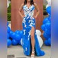 Sheath/Column V-neck Tulle Prom Dresses With Appliques