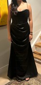 Sheath/Column Cowl Neck Silk-like Satin Floor-length Prom Dresses With Ruched