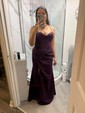 Sheath/Column Cowl Neck Silk-like Satin Floor-length Prom Dresses With Ruched