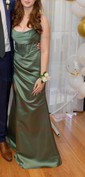 Sheath/Column Cowl Neck Silk-like Satin Floor-length Prom Dresses With Ruched