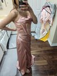 Mermaid Cowl Neck Satin Corset Prom Dresses With Ruched