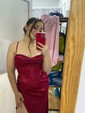 Mermaid Cowl Neck Satin Corset Prom Dresses With Ruched