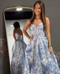 Ball Gown Strapless Satin Floral Prom Dresses With Ruched
