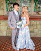 Ball Gown Strapless Satin Floral Prom Dresses With Ruched