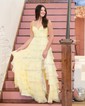 Ball Gown Strapless Chiffon Ruffle Tiered Prom Dresses