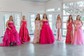 Ball Gown Strapless Satin Floral Prom Dresses With Ruched