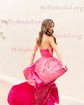 Ball Gown Strapless Satin Floral Prom Dresses With Ruched