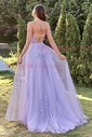 Princess Scoop Neck Tulle Prom Dresses With Appliques