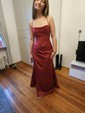 Sheath/Column Cowl Neck Satin Corset Prom Dresses With Ruched