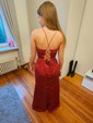 Sheath/Column Cowl Neck Satin Corset Prom Dresses With Ruched