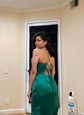 Sheath/Column Cowl Neck Satin Corset Prom Dresses With Ruched