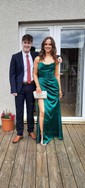 Sheath/Column Cowl Neck Satin Corset Prom Dresses With Ruched