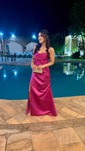 Sheath/Column Cowl Neck Satin Corset Prom Dresses With Ruched