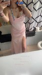 Sheath/Column Cowl Neck Satin Corset Prom Dresses With Ruched