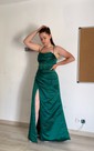 Sheath/Column Cowl Neck Satin Corset Prom Dresses With Ruched