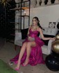 A-line Cowl Neck Tulle Prom Dresses With Ruched