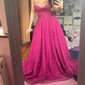 A-line Cowl Neck Tulle Prom Dresses With Ruched