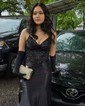 Mermaid V-neck Glitter Prom Dresses With Appliques