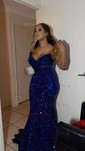 Mermaid Strapless Sparkly Velvet Sequin Prom Dresses