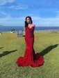 Mermaid Strapless Sparkly Velvet Sequin Prom Dresses