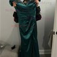 Sheath/Column Off-the-shoulder Satin Prom Dresses With Ruched