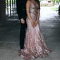 Mermaid V-neck Sparkly Sequin Prom Dresses With Appliques