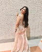 Mermaid V-neck Sparkly Sequin Prom Dresses With Appliques