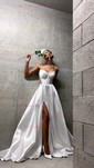 Ball Gown V-neck Satin Corset Prom Dresses With Ruched