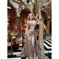 Sheath/Column Off-the-shoulder Satin Prom Dresses With Appliques