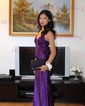 Sheath/Column V-neck Glitter Prom Dresses With Appliques
