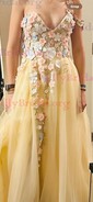 Ball Gown One Shoulder Tulle 3D Floral Prom Dresses