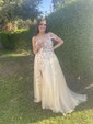 Ball Gown One Shoulder Tulle 3D Floral Prom Dresses