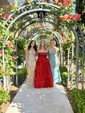 Ball Gown Strapless Lace Corset Prom Dresses With Appliques