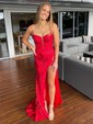 Sheath/Column V-neck Sparkly Sequin Prom Dresses With Appliques