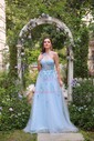 Ball Gown One Shoulder Tulle Cut Out Prom Dresses With Floral