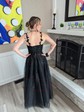 Ball Gown V-neck Tulle Prom Dresses With Appliques