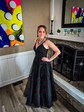 Ball Gown V-neck Tulle Prom Dresses With Appliques