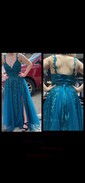 Ball Gown V-neck Tulle Prom Dresses With Appliques