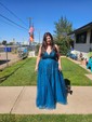 Ball Gown V-neck Tulle Prom Dresses With Appliques