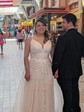 Ball Gown V-neck Tulle Prom Dresses With Appliques