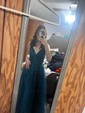 Ball Gown V-neck Tulle Prom Dresses With Appliques