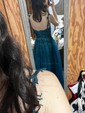 Ball Gown V-neck Tulle Prom Dresses With Appliques