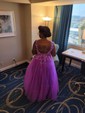 Princess V-neck Backless Tulle Prom Dresses With Appliques